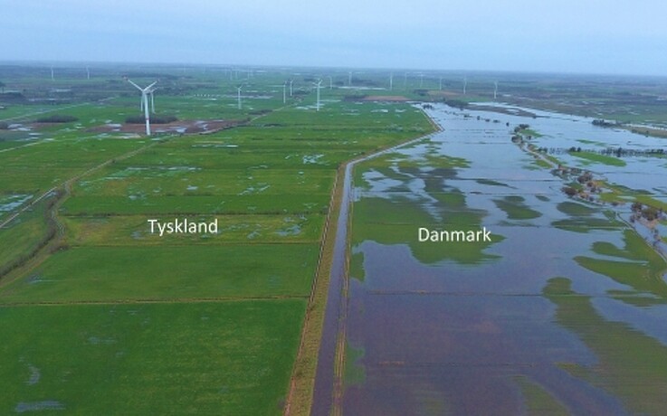 Stor forskel på oversvømmelse ved den dansk-tyske grænse