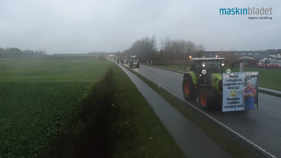 Video: Over 500 traktorer til demonstration i Aarhus